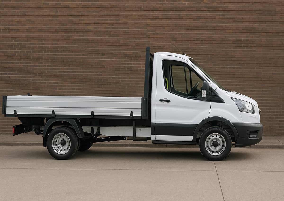 Representative flatbed truck; allocated vehicle must be confirmed